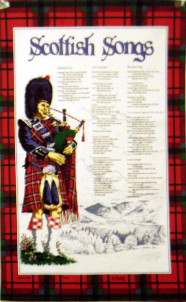 Scotland Songs Cotton Tea Towel